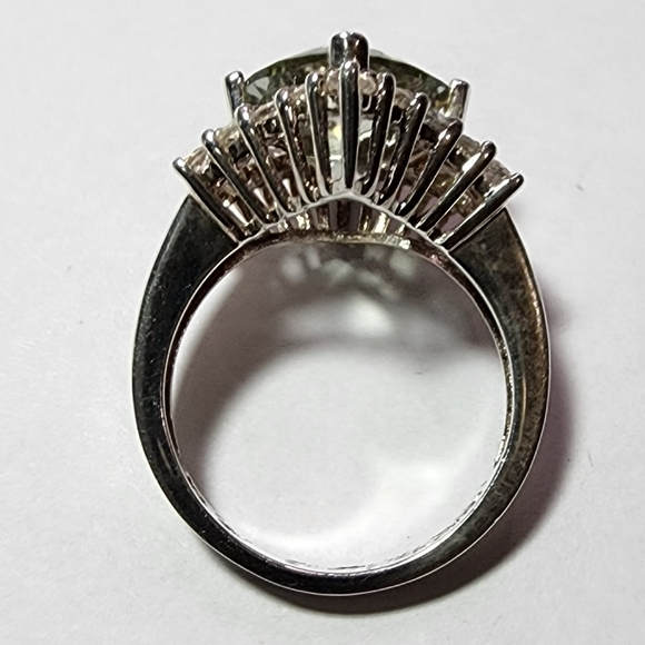 Green Amethyst with White Topaz Ring - Picture 4 of 13